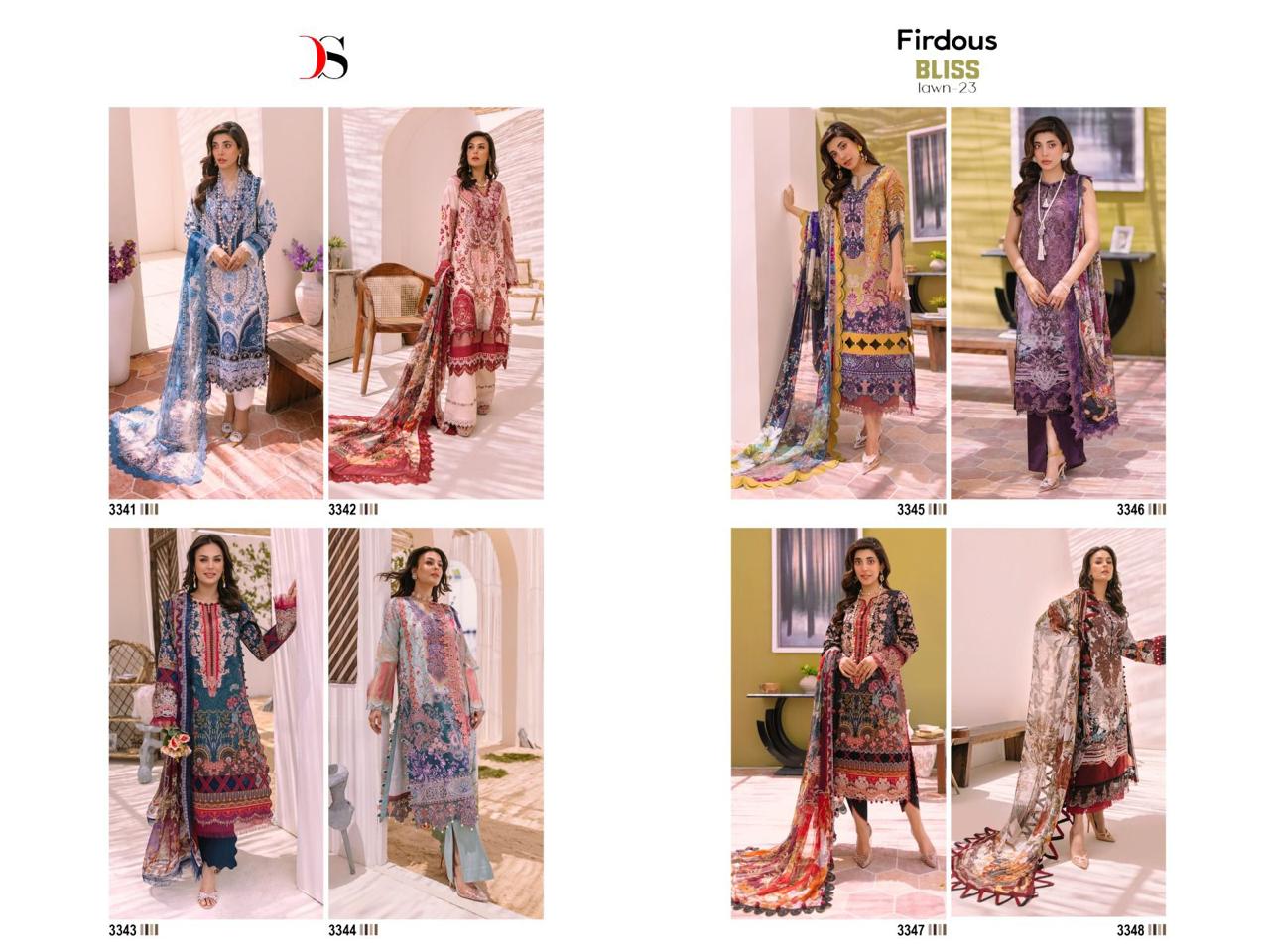 Deepsy Firdous Bliss Lawn 23 Cotton Dupatta Pakistani Salwar Suits
